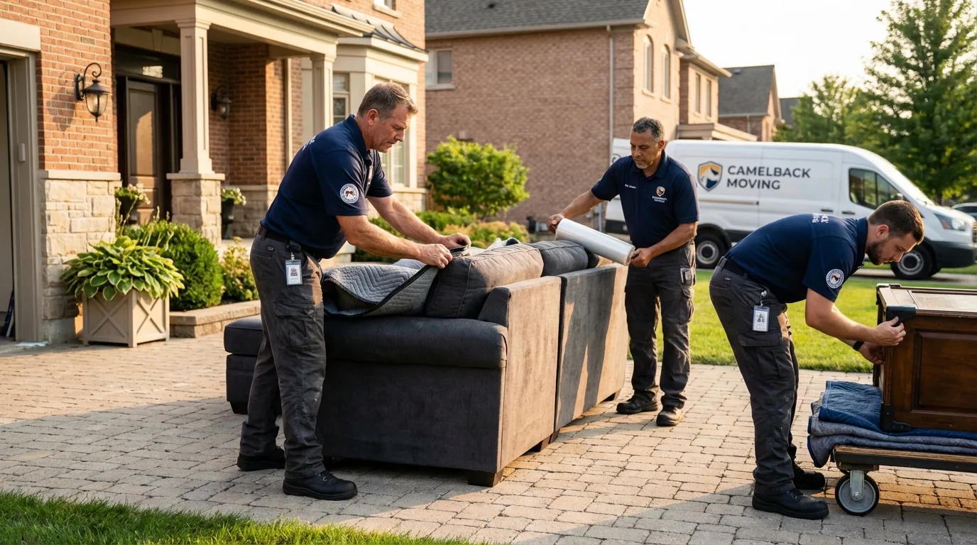Large estate moving crew wrapping furniture in Rutherfordton, NC